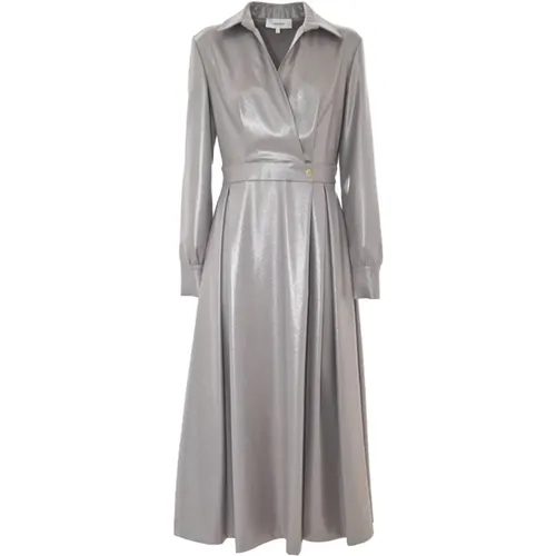 Flared Pleated Dress in Shiny Fabric , Damen, Größe: L - Kocca - Modalova