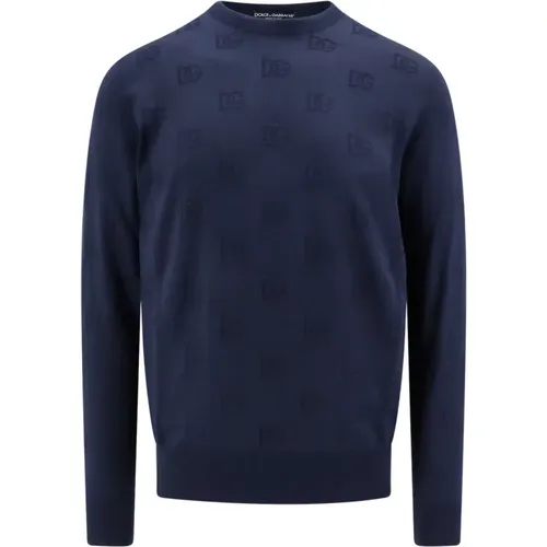 Seiden Logo Pullover , Herren, Größe: 2XL - Dolce & Gabbana - Modalova