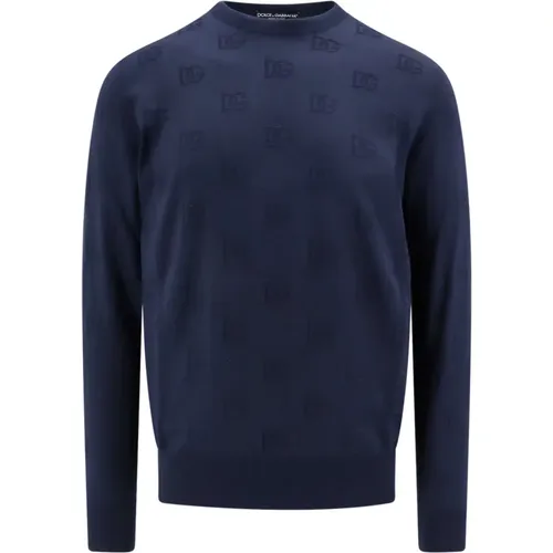 Silk Logo Sweater , male, Sizes: L, XL, M - Dolce & Gabbana - Modalova
