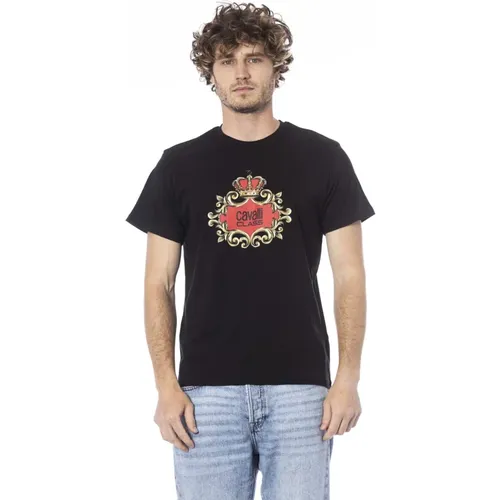 Logo Print Short Sleeve T-shirt , male, Sizes: L - Cavalli Class - Modalova