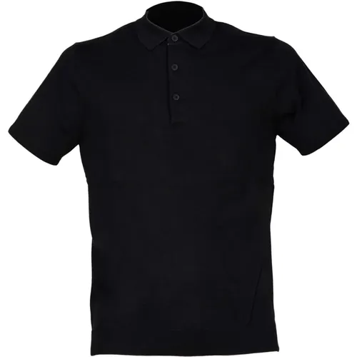 Schwarzes Baumwoll-Poloshirt mit 3 Knöpfen , Herren, Größe: 4XL - People of Shibuya - Modalova