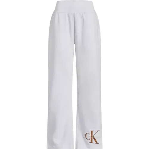 Weiße Hose mit ausgestelltem Bein - Calvin Klein - Modalova