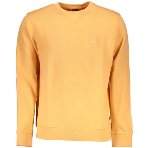 Oranger Baumwollpullover mit Logo , Herren, Größe: 2XL - Hugo Boss - Modalova