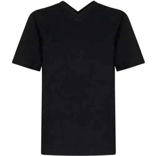 Baumwoll V-Ausschnitt T-Shirt - Bottega Veneta - Modalova