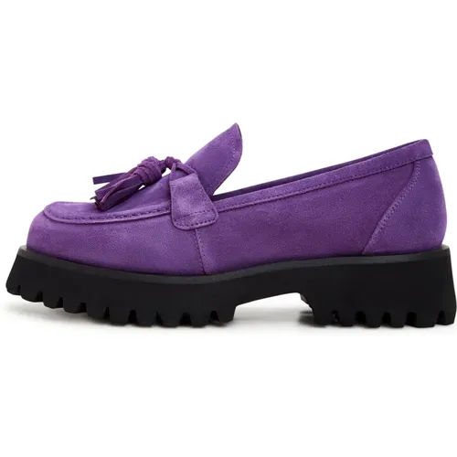 Platform Loafers - Violet , Damen, Größe: 38 EU - Cesare Gaspari - Modalova