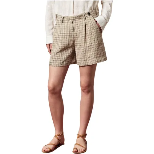 Locker sitzende Baumwoll-Leinen Bermuda Shorts , Damen, Größe: XS - Massimo Alba - Modalova