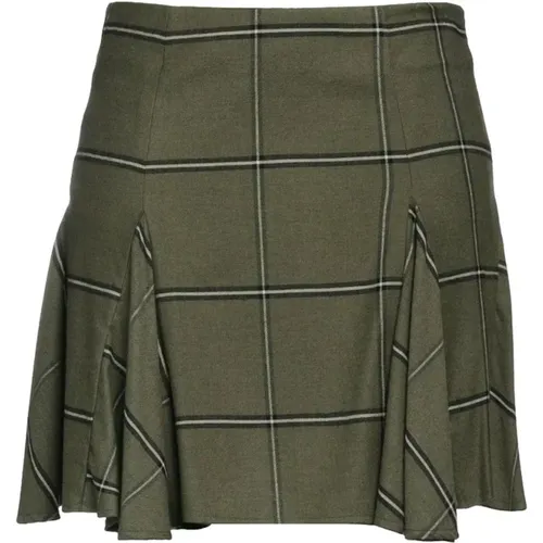 Plaid Flannel Skirt with Folds , female, Sizes: 2XS, S, M, L, XS - pinko - Modalova