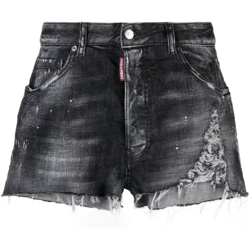 Schwarze Denim-Shorts für moderne Frauen - Dsquared2 - Modalova