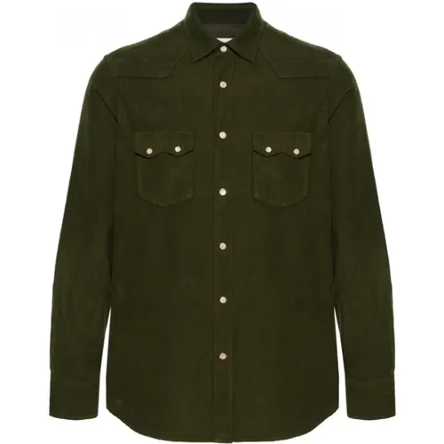Olive Classic Collar Cotton Shirt , male, Sizes: 3XL, 2XL - Lardini - Modalova