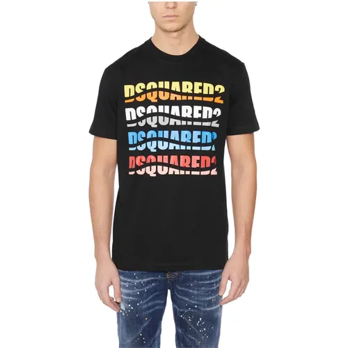 Herren T-Shirt mit CHRISTER-Logo , Herren, Größe: S - Dsquared2 - Modalova