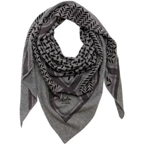 Kufiya Print Cashmere Triangle Scarf , female, Sizes: ONE SIZE - Lala Berlin - Modalova