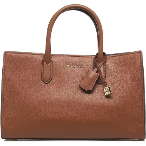 Elegante Lederhandtasche mit Logodetails , Damen, Größe: ONE Size - Michael Kors - Modalova