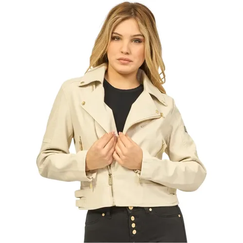 Chiodo Jacket with Zip Pockets , female, Sizes: L, S, 2XL, XL, M - YES ZEE - Modalova