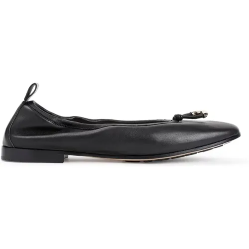 Schwarze Lederballerinas Eleganter Stil - Giorgio Armani - Modalova