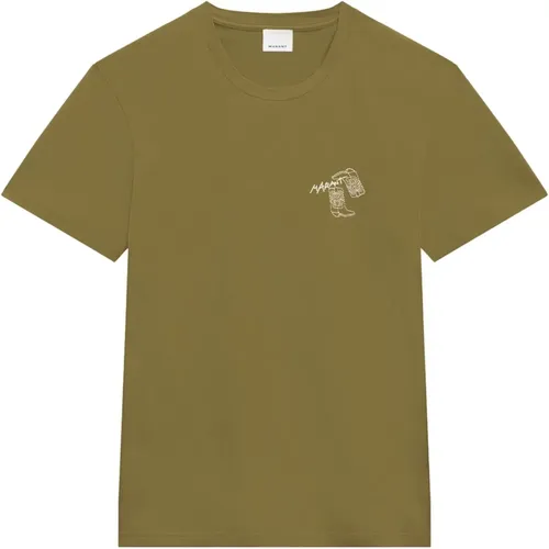 Stylish T-shirts and Polos in Khaki , male, Sizes: L, M - Isabel marant - Modalova