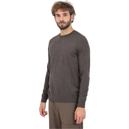 Brauner Rundhals Strickpullover , Herren, Größe: M - Selected Homme - Modalova