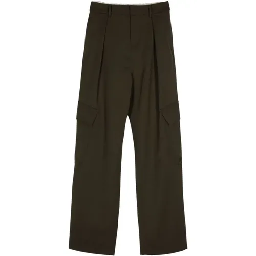 Wide Military Trousers , female, Sizes: 2XL, L - N21 - Modalova