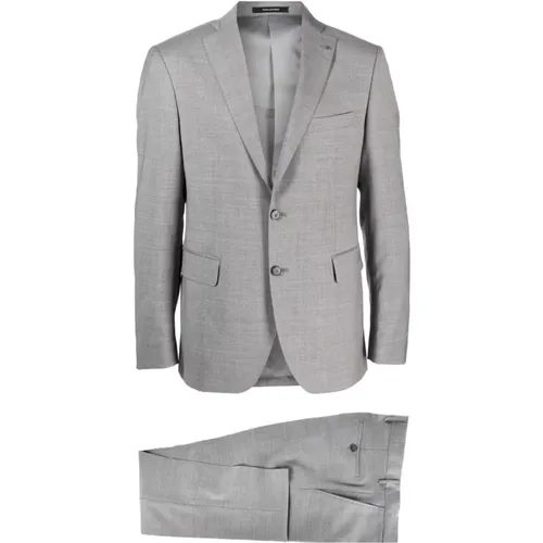 Grey Single-Breasted Suit Upgrade , male, Sizes: L - Tagliatore - Modalova