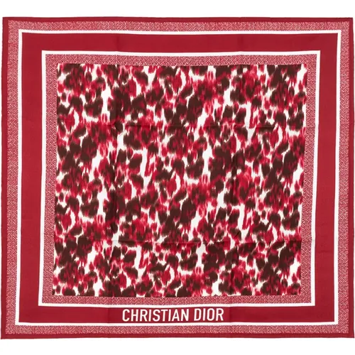 Roter Seidenschal mit Tiermuster - Dior - Modalova