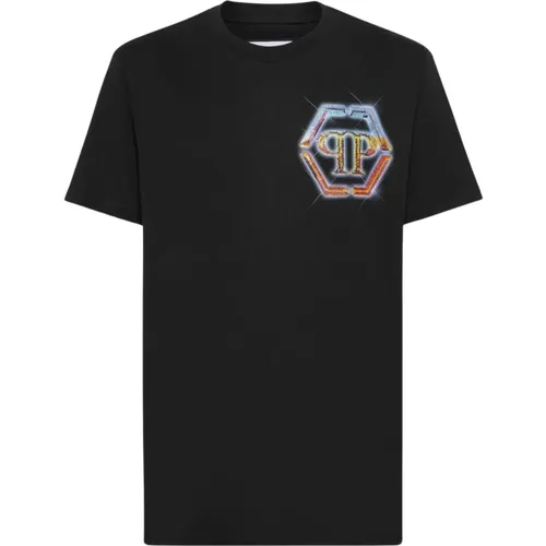 Schwarzes Tee Shirt , Herren, Größe: M - Philipp Plein - Modalova