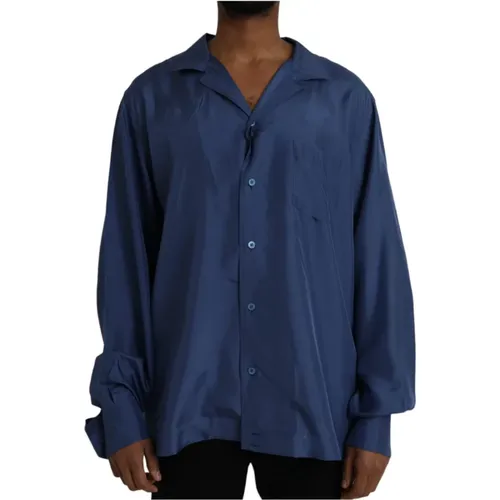 Silk Casual Shirt Button-Up , male, Sizes: 4XL - Dolce & Gabbana - Modalova