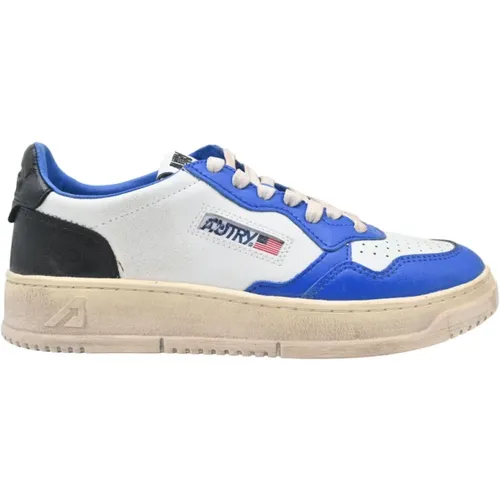 Vintage Low Top Sneakers White/Blue/Black , female, Sizes: 3 UK, 7 UK, 5 UK, 4 UK - Autry - Modalova