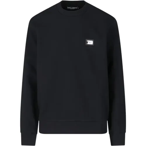 Schwarze Logo Crewneck Pullover , Herren, Größe: M - Dolce & Gabbana - Modalova