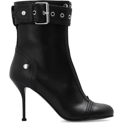 Leather ankle boots , female, Sizes: 5 UK, 4 UK, 6 UK, 2 UK, 7 UK - alexander mcqueen - Modalova