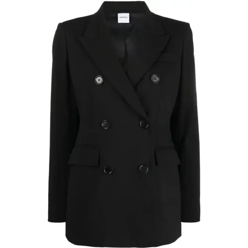 Schwarze Jacke 01241 , Damen, Größe: 2XS - Aspesi - Modalova