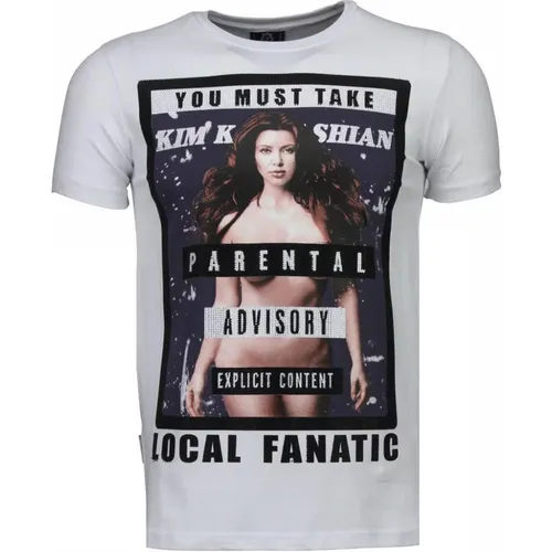 Kim Kardashian Rhinestone - Herren T-Shirt - 4779W , Herren, Größe: XL - Local Fanatic - Modalova