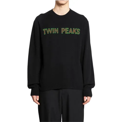 Schwarze Wolle Kaschmir Strick Twin Peaks , Herren, Größe: 2XL - Undercover - Modalova