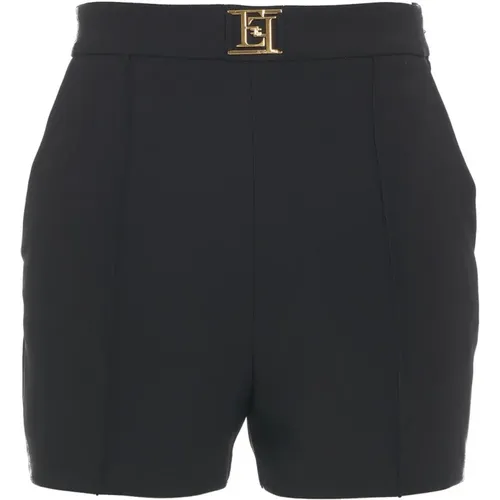 Shorts mit Logo-Detail , Damen, Größe: S - Elisabetta Franchi - Modalova