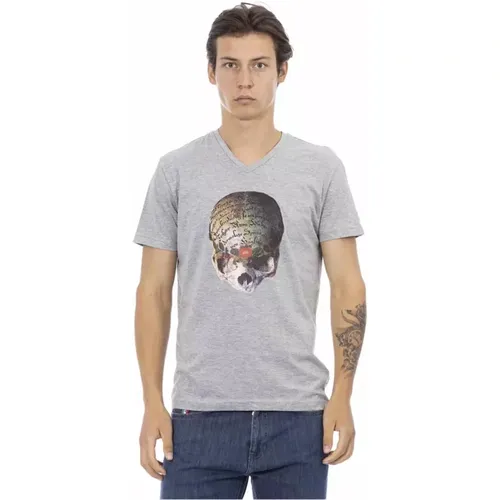 V-Neck T-Shirt with Front Print , male, Sizes: M, 3XL, L, XL, S, 2XL - Trussardi - Modalova