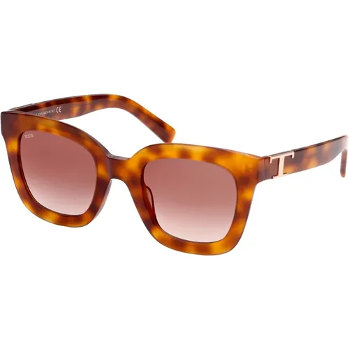 Blonde Havana Sonnenbrille , Damen, Größe: 50 MM - TOD'S - Modalova