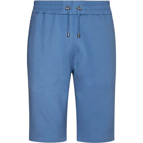 Klare Blaue Bermuda Shorts mit Flock-Logo , Herren, Größe: S - Balmain - Modalova