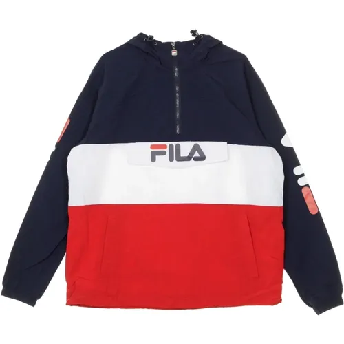 Mens Windbreaker Jacket Black/Red/White , male, Sizes: XL - Fila - Modalova