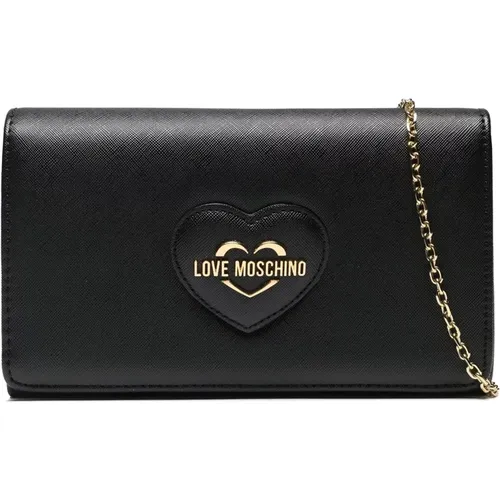 Saffiano Leder Tasche , Damen, Größe: ONE Size - Love Moschino - Modalova