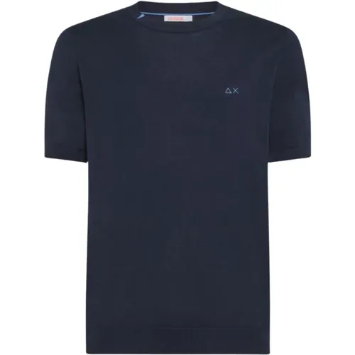 Solid Knit T-Shirt , male, Sizes: M, S, XL - Sun68 - Modalova