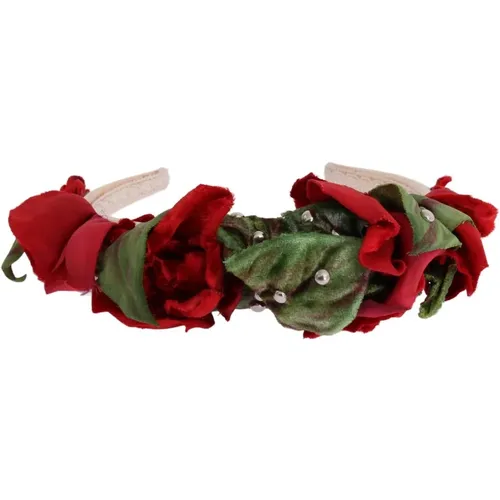 Blumige Rosen Perlen Tiara Haarband - Dolce & Gabbana - Modalova