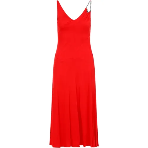 Flame Sleeveless A-Line Midi Dress , female, Sizes: XS, S - Lanvin - Modalova