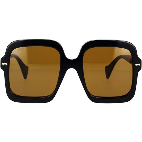 Square Oversized Sunglasses with Enamel Detail , female, Sizes: 56 MM - Gucci - Modalova