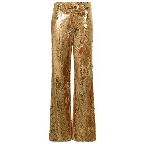Golden Sequin Trousers , female, Sizes: M - Genny - Modalova