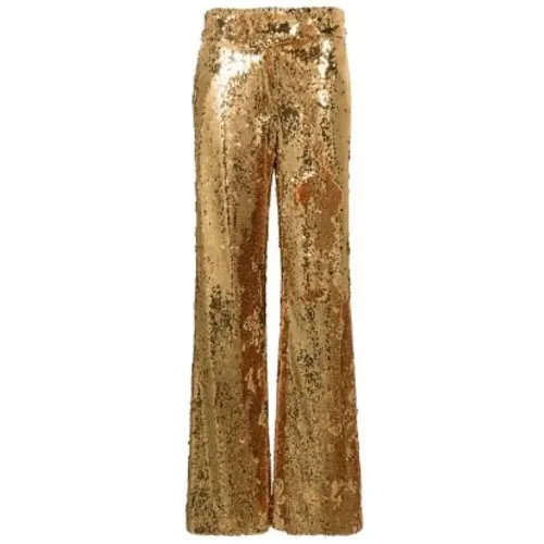 Golden Sequin Trousers , female, Sizes: S, XS - Genny - Modalova