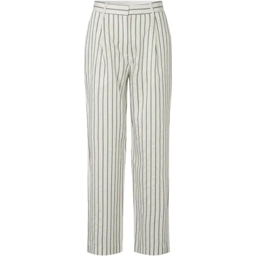 Striped Mid-Waist Trousers , female, Sizes: L, M, S, XS - Samsøe Samsøe - Modalova