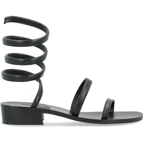 Schwarze Leder Ohia Sandalen mit Absatz - Ancient Greek Sandals - Modalova