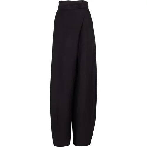 High-waisted linen and silk pants , female, Sizes: 2XL, S, XL, L, XS, M - Cortana - Modalova