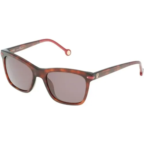 Braune Acetat-Sonnenbrille für Frauen , Damen, Größe: 55 MM - Carolina Herrera - Modalova