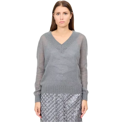 Soft and Warm V-Neck Wool and Mohair Sweater , female, Sizes: XS, 2XS - Federica Tosi - Modalova