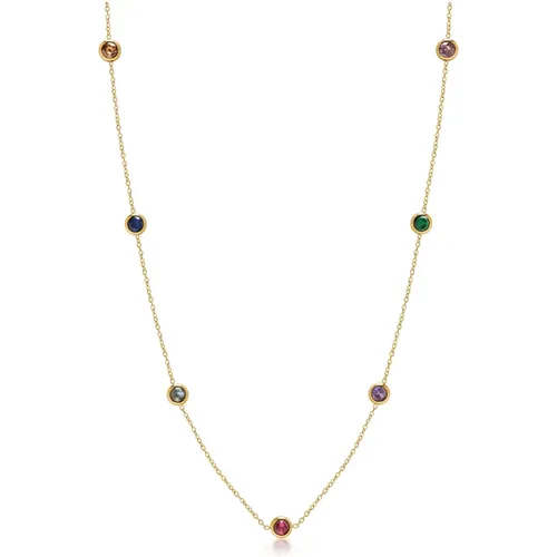 Colorful Gemstone Necklace , female, Sizes: ONE SIZE - Nialaya - Modalova