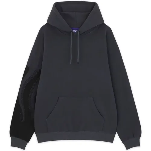 Graue Baumwoll Side Hoodie Herbst/Winter 2024 , Herren, Größe: XS - Octopus - Modalova